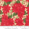 Image of Holiday Cheer Vintage Poinsettia Natural quilting cotton fabric by Stacy Iest Hsu for Moda Fabrics. Features flowers on a cream background. Cute Little Fabric Shop.