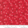 Image of Holiday Cheer Snowflake Poinsettia quilting cotton fabric by Stacy Iest Hsu for Moda Fabrics. Features snowflakes on a red background. Cute Little Fabric Shop.
