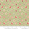 Image of Holiday Cheer Charm Mistletoe quilting cotton fabric by Stacy Iest Hsu for Moda Fabrics. Features flowers on a green and cream background. Cute Little Fabric Shop.