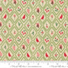 Image of Holiday Cheer Charm Mistletoe quilting cotton fabric by Stacy Iest Hsu for Moda Fabrics. Features flowers on a green and cream background. Cute Little Fabric Shop.