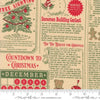 Image of Holiday Cheer North Pole News Natural quilting cotton fabric by Stacy Iest Hsu for Moda Fabrics. Features words on a beige background. Cute Little Fabric Shop.