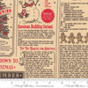 Image of Holiday Cheer North Pole News Natural Midnight quilting cotton fabric by Stacy Iest Hsu for Moda Fabrics. Features words on a beige background. Cute Little Fabric Shop.