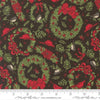 Image of Holiday Cheer Deck the Halls Midnight quilting cotton fabric by Stacy Iest Hsu for Moda Fabrics. Features wreaths on a black background. Cute Little Fabric Shop.