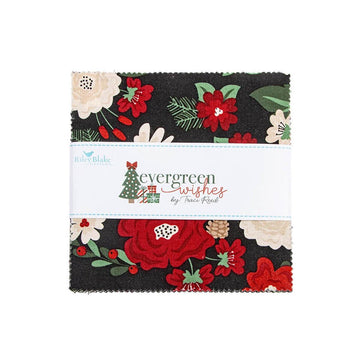SALE Evergreen Wishes 5" Stacker Christmas Fabric - 5-17810-42 - 42-Piece Precut - Riley Blake Quilting Cotton Fabric