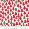 Image of Snow Time Tree Poinsettia Red quilting cotton fabric by Me and My Sister Designs for Moda Fabrics. Features trees on a white background. Cute Little Fabric Shop.