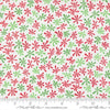 Image of Snow Time Tinsel Winter White quilting cotton fabric by Me and My Sister Designs for Moda Fabrics. Features flowers on a white background. Cute Little Fabric Shop.
