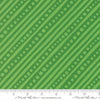 Image of Snow Time Dotted Bias Stripe quilting cotton fabric by Me and My Sister Designs for Moda Fabrics. Features dots and stripes on a green background. Cute Little Fabric Shop.