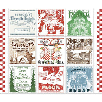 SALE Gingerbread Flour Sack Large Patch Panel Christmas Fabric - PD17841 - Riley Blake Quilting Cotton Fabric Licensed Product