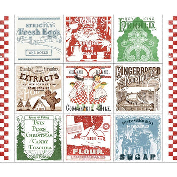 SALE Gingerbread Flour Sack Large Patch Panel Christmas Fabric - PD17841 - Riley Blake Quilting Cotton Fabric Licensed Product
