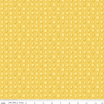 Image of Gingerbread Tiny Cookies Yellow quilting cotton fabric by J. Wecker Frisch for Riley Blake Designs. Features cookies on a yellow background. Cute Little Fabric Shop.