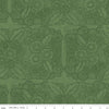 Image of Gingerbread Lacy Blender Green quilting cotton fabric by J. Wecker Frisch for Riley Blake Designs. Features flowers on a green background. Cute Little Fabric Shop.