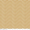 Image of Gingerbread Icing Stripe Gingersnap quilting cotton fabric by J. Wecker Frisch for Riley Blake Designs. Features wavy stripes on a brown background. Cute Little Fabric Shop.
