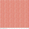 Image of Gingerbread Sugary Gingham red quilting cotton fabric by J. Wecker Frisch for Riley Blake Designs. Features gingham on a red background. Cute Little Fabric Shop.