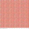 Image of Gingerbread Sugary Gingham red quilting cotton fabric by J. Wecker Frisch for Riley Blake Designs. Features gingham on a red background. Cute Little Fabric Shop.