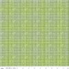 Image of Gingerbread Sugary Gingham Green quilting cotton fabric by J. Wecker Frisch for Riley Blake Designs. Features gingham on a green background. Cute Little Fabric Shop.