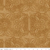 Image of Gingerbread Lacy Blender Gingersnap quilting cotton fabric by J. Wecker Frisch for Riley Blake Designs. Features flowers on a brown background. Cute Little Fabric Shop.