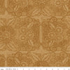 Image of Gingerbread Lacy Blender Gingersnap quilting cotton fabric by J. Wecker Frisch for Riley Blake Designs. Features flowers on a brown background. Cute Little Fabric Shop.