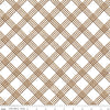 Image of Gingerbread Windowpane Plaid White quilting cotton fabric by J. Wecker Frisch for Riley Blake Designs. Features plaid on a white background. Cute Little Fabric Shop.