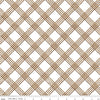 Image of Gingerbread Windowpane Plaid White quilting cotton fabric by J. Wecker Frisch for Riley Blake Designs. Features plaid on a white background. Cute Little Fabric Shop.