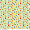 Image of Gingerbread Gumdrops Green quilting cotton fabric by J. Wecker Frisch for Riley Blake Designs. Features gumdrops on a green background. Cute Little Fabric Shop.