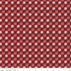Image of Northanger Abbey Captain quilting cotton fabric by Official Licensed Product for Riley Blake Designs. Features flowers on a red background. Cute Little Fabric Shop.
