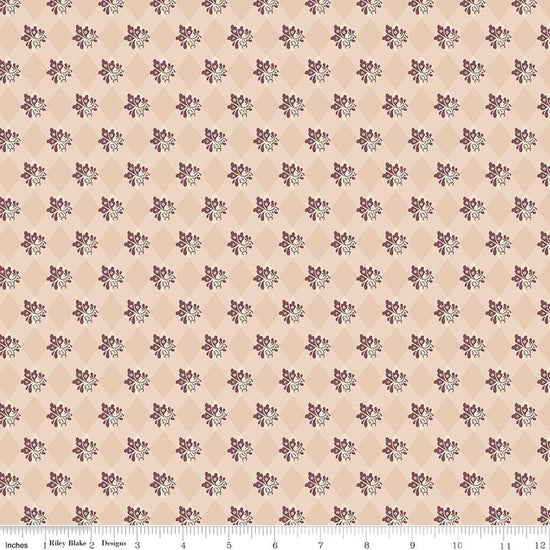 Image of Northanger Abbey James quilting cotton fabric by Official Licensed Product for Riley Blake Designs. Features flowers on a cream background. Cute Little Fabric Shop.