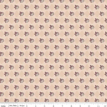 Image of Northanger Abbey James quilting cotton fabric by Official Licensed Product for Riley Blake Designs. Features flowers on a cream background. Cute Little Fabric Shop.