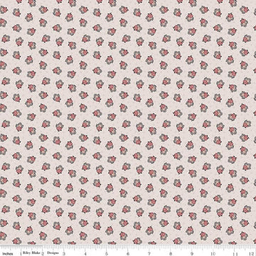 Image of Northanger Abbey Frederick quilting cotton fabric by Official Licensed Product for Riley Blake Designs. Features flowers on a white background. Cute Little Fabric Shop.