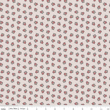 Image of Northanger Abbey Frederick quilting cotton fabric by Official Licensed Product for Riley Blake Designs. Features flowers on a white background. Cute Little Fabric Shop.