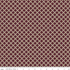 Image of Northanger Abbey Tilney Merlot quilting cotton fabric by Official Licensed Product for Riley Blake Designs. Features checks on a brown background. Cute Little Fabric Shop.