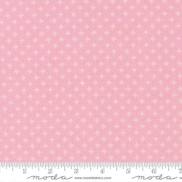 Image of Scenery Diamonds Blush quilting cotton fabric by Elizabeth Hartman for Moda Fabrics. Features a geometric pattern on a pink background. Cute Little Fabric Shop.