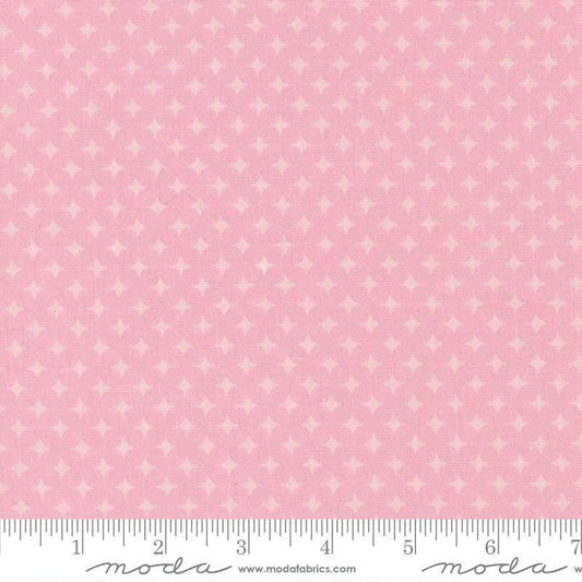 Image of Scenery Diamonds Blush quilting cotton fabric by Elizabeth Hartman for Moda Fabrics. Features a geometric pattern on a pink background. Cute Little Fabric Shop.