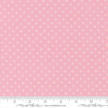 Image of Scenery Diamonds Blush quilting cotton fabric by Elizabeth Hartman for Moda Fabrics. Features a geometric pattern on a pink background. Cute Little Fabric Shop.