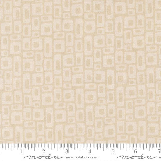 Image of Scenery Marshmallow Stone quilting cotton fabric by Elizabeth Hartman for Moda Fabrics. Features a geometric pattern on a cream background. Cute Little Fabric Shop.
