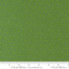 Image of Scenery Marshmallow Evergreen quilting cotton fabric by Elizabeth Hartman for Moda Fabrics. Features a geometric pattern on a green background. Cute Little Fabric Shop.