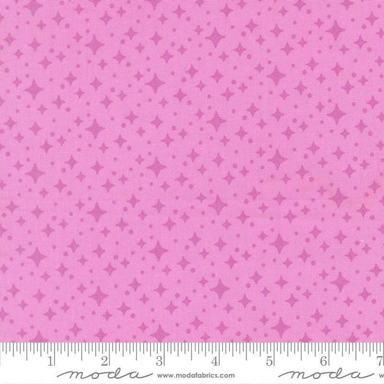 Image of Scenery Starry Sweet Pea quilting cotton fabric by Elizabeth Hartman for Moda Fabrics. Features stars on a purple background. Cute Little Fabric Shop.