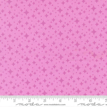 Image of Scenery Starry Sweet Pea quilting cotton fabric by Elizabeth Hartman for Moda Fabrics. Features stars on a purple background. Cute Little Fabric Shop.
