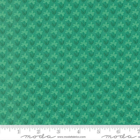 Image of Scenery Meadow Jade quilting cotton fabric by Elizabeth Hartman for Moda Fabrics. Features flowers on a green background. Cute Little Fabric Shop.