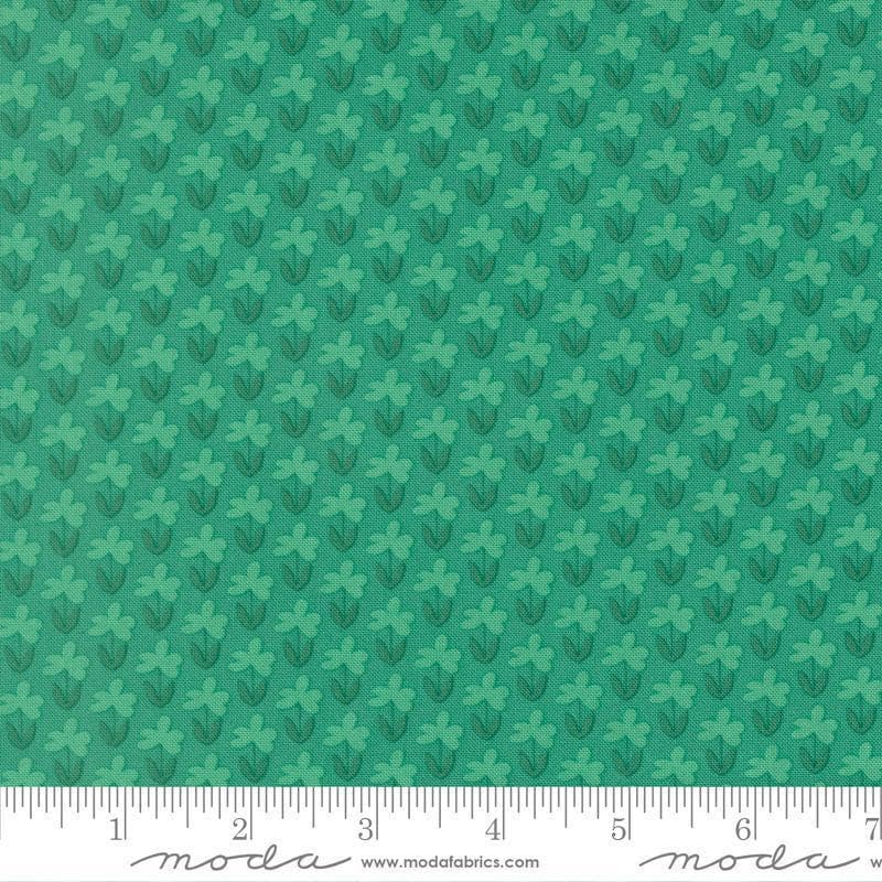Image of Scenery Meadow Jade quilting cotton fabric by Elizabeth Hartman for Moda Fabrics. Features flowers on a green background. Cute Little Fabric Shop.