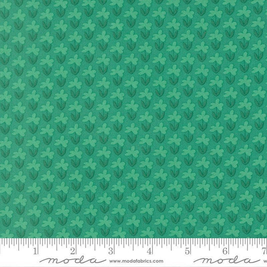 Image of Scenery Meadow Jade quilting cotton fabric by Elizabeth Hartman for Moda Fabrics. Features flowers on a green background. Cute Little Fabric Shop.