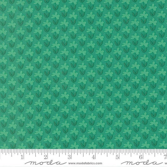 Image of Scenery Meadow Jade quilting cotton fabric by Elizabeth Hartman for Moda Fabrics. Features flowers on a green background. Cute Little Fabric Shop.