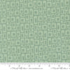 Image of Scenery Marshmallow Dusty Jade quilting cotton fabric by Elizabeth Hartman for Moda Fabrics. Features a geometric pattern on green background. Cute Little Fabric Shop.