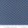 Image of Scenery Meadow Denim quilting cotton fabric by Elizabeth Hartman for Moda Fabrics. Features flowers on a blue background. Cute Little Fabric Shop.