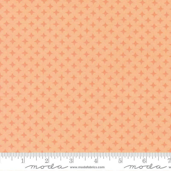 Image of Scenery Diamonds Cantaloupe quilting cotton fabric by Elizabeth Hartman for Moda Fabrics. Features a geometric pattern on an orange background. Cute Little Fabric Shop.