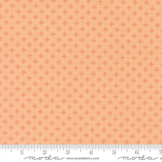 Image of Scenery Diamonds Cantaloupe quilting cotton fabric by Elizabeth Hartman for Moda Fabrics. Features a geometric pattern on an orange background. Cute Little Fabric Shop.