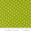 Image of Scenery Puffball Lime quilting cotton fabric by Elizabeth Hartman for Moda Fabrics. Features a geometric pattern on a green background. Cute Little Fabric Shop.
