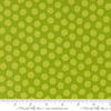 Image of Scenery Puffball Lime quilting cotton fabric by Elizabeth Hartman for Moda Fabrics. Features a geometric pattern on a green background. Cute Little Fabric Shop.