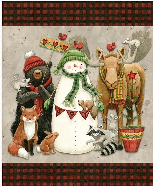 SALE Northern Christmas Panel Animal Fabric - P17837 - Riley Blake Quilting Cotton Fabric