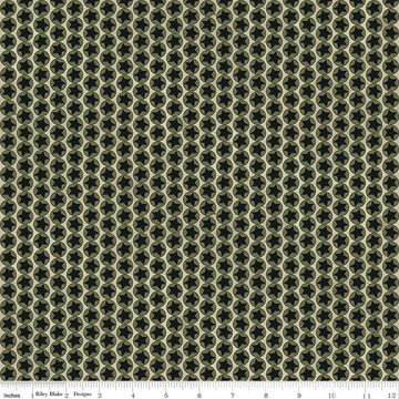 Image of Northern Christmas Stars Neutral quilting cotton fabric by Teresa Kogut for Riley Blake Designs. Features stars on a black and gray background. Cute Little Fabric Shop.