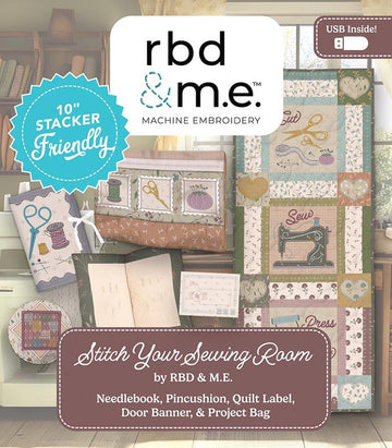 Machine Embroidery Stitch Your Sewing Room PATTERN Multiple Designs - ME100SSR26R1 - Riley Blake INSTRUCTIONS only